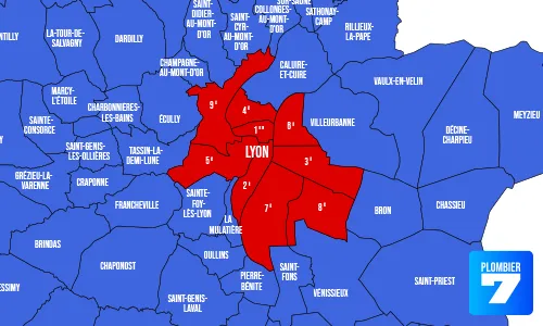 Carte de Lyon, intervention de plomberie