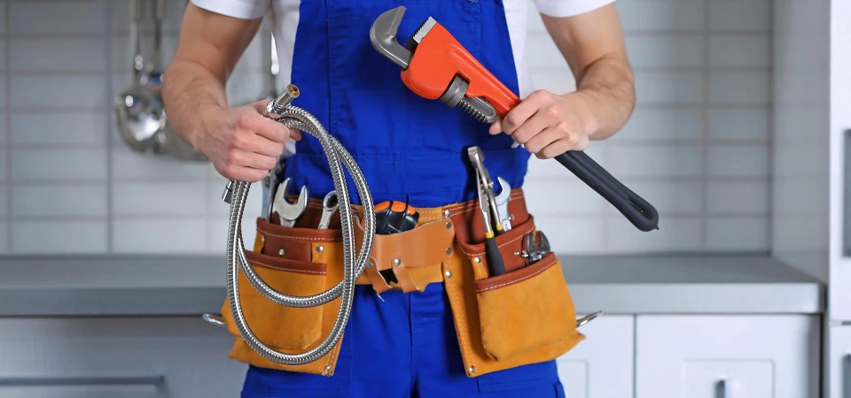 Plombier ceinture outils bleu