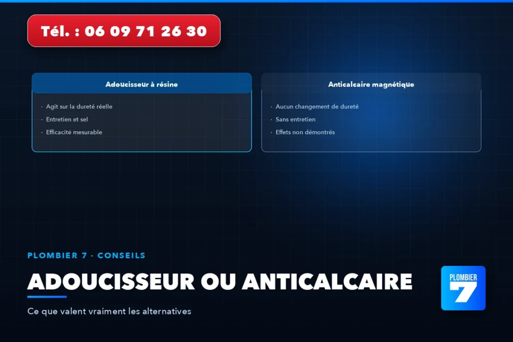 Adoucisseur ou anticalcaire — Ce que valent vraiment les alternatives | Plombier 7, plombier à Lyon 24h/24 et 7j/7