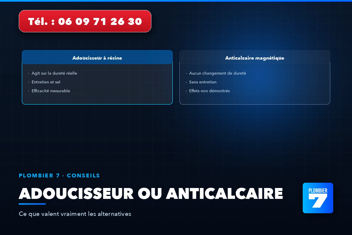 Adoucisseur ou anticalcaire — Ce que valent vraiment les alternatives | Plombier 7, plombier à Lyon 24h/24 et 7j/7