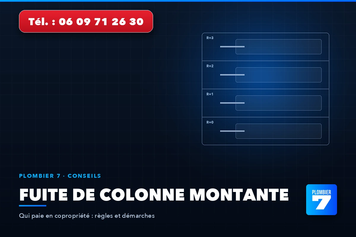 Fuite de colonne montante — Qui paie en copropriété : règles et démarches | Plombier 7, plombier à Lyon 24h/24 et 7j/7