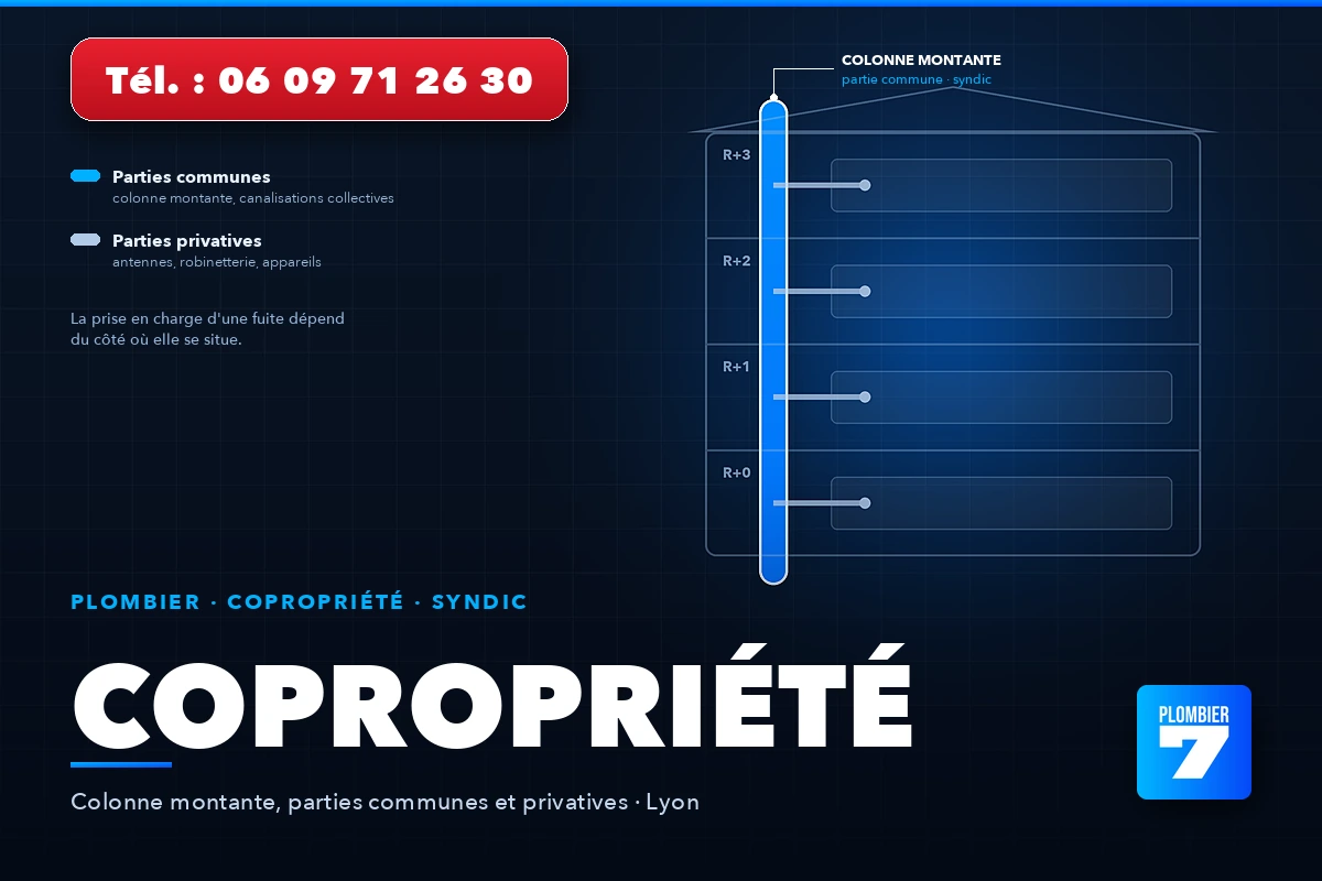 Plomberie en copropriété à Lyon : colonne montante en partie commune et antennes privatives — Plombier 7