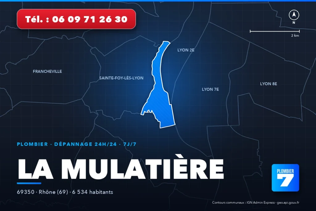 Plombier à L'Arbresle (69210) — zone d'intervention de Plombier 7, dépannage 24h/24 et 7j/7