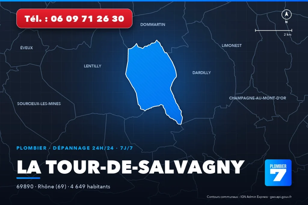 Plombier à La Mulatière (69350) — zone d'intervention de Plombier 7, dépannage 24h/24 et 7j/7