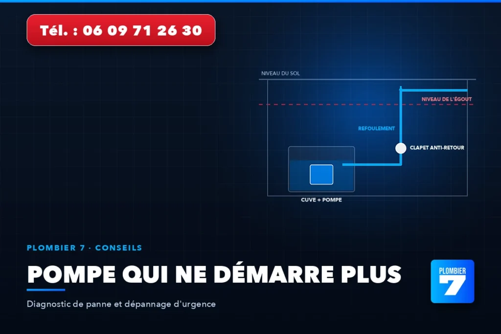 Pompe qui ne démarre plus — Diagnostic de panne et dépannage d'urgence | Plombier 7, plombier à Lyon 24h/24 et 7j/7